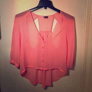 Pink sheer top
